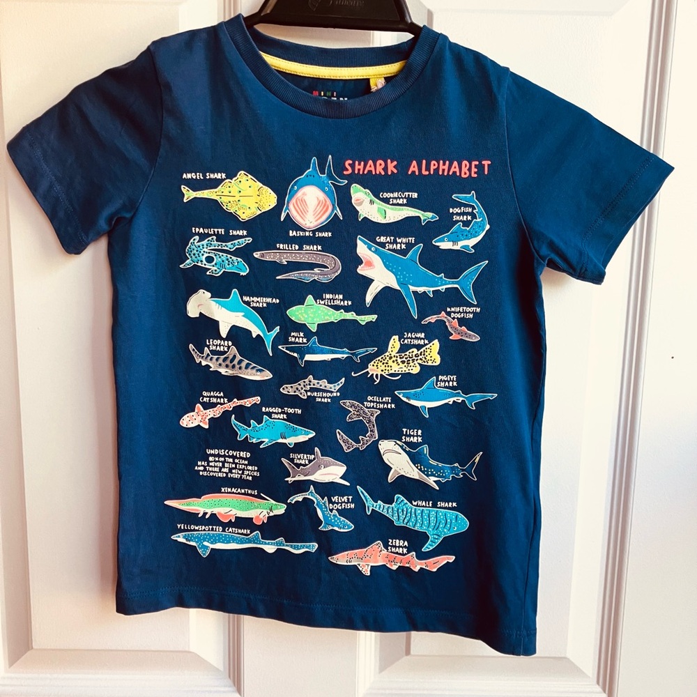 Shark Alphabet Blue T-Shirt